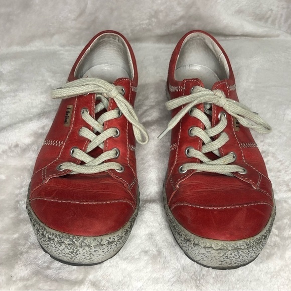 Josef Seibel Red Leather Lace Up Walking Shoes/Sneakers Size 36 (5.5) - Picture 2 of 10